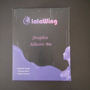 NIP Lala Wing Strapless Adhesive Bra Ladies Size E Reusable in Color Nude